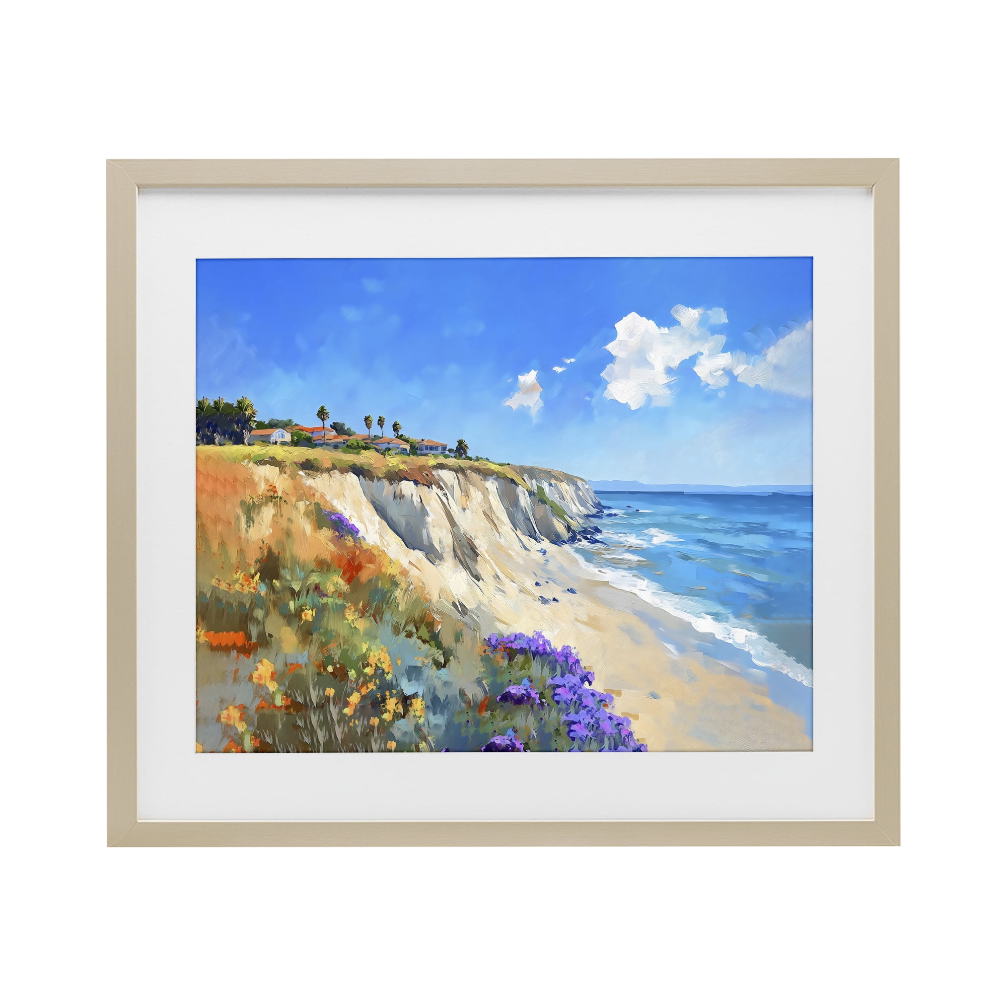 Stupell Industries Coastal Wildflower Field Birch Framed Print Under Glass, design by The Prints Vibe