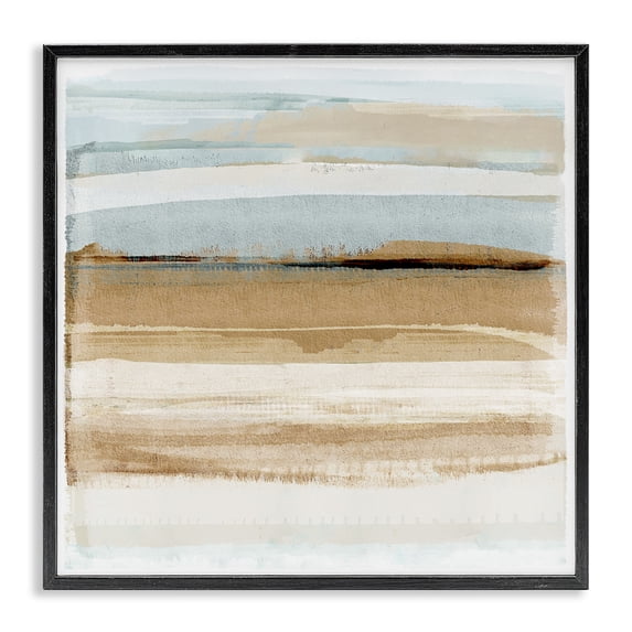 Stupell Industries Coastal Winter Sands Abstraction Black Framed Giclee Art, 12 x 12, by Flora Kouta