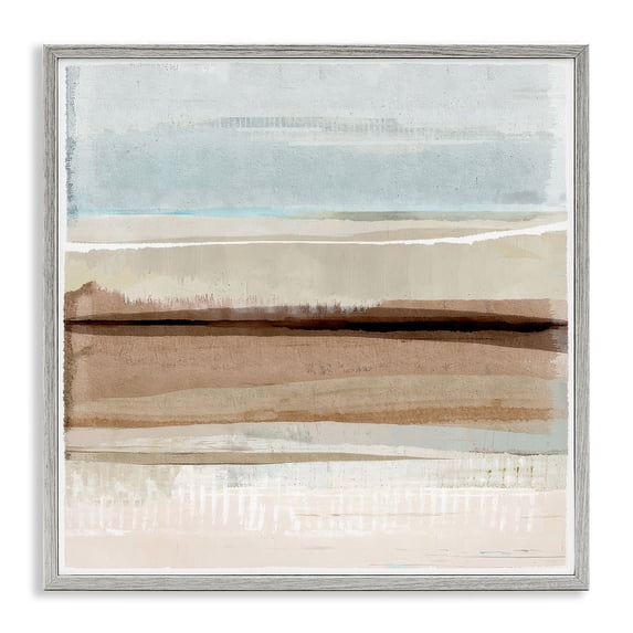 Stupell Industries Coastal Winter Sands Pattern Gray Framed Giclee Art, 17 x 17, by Flora Kouta