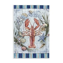 Stupell Industries Coastal Wreath & Lobster Nautical & Beach Painting Unframed Art Print Wall Art, 10 x 15