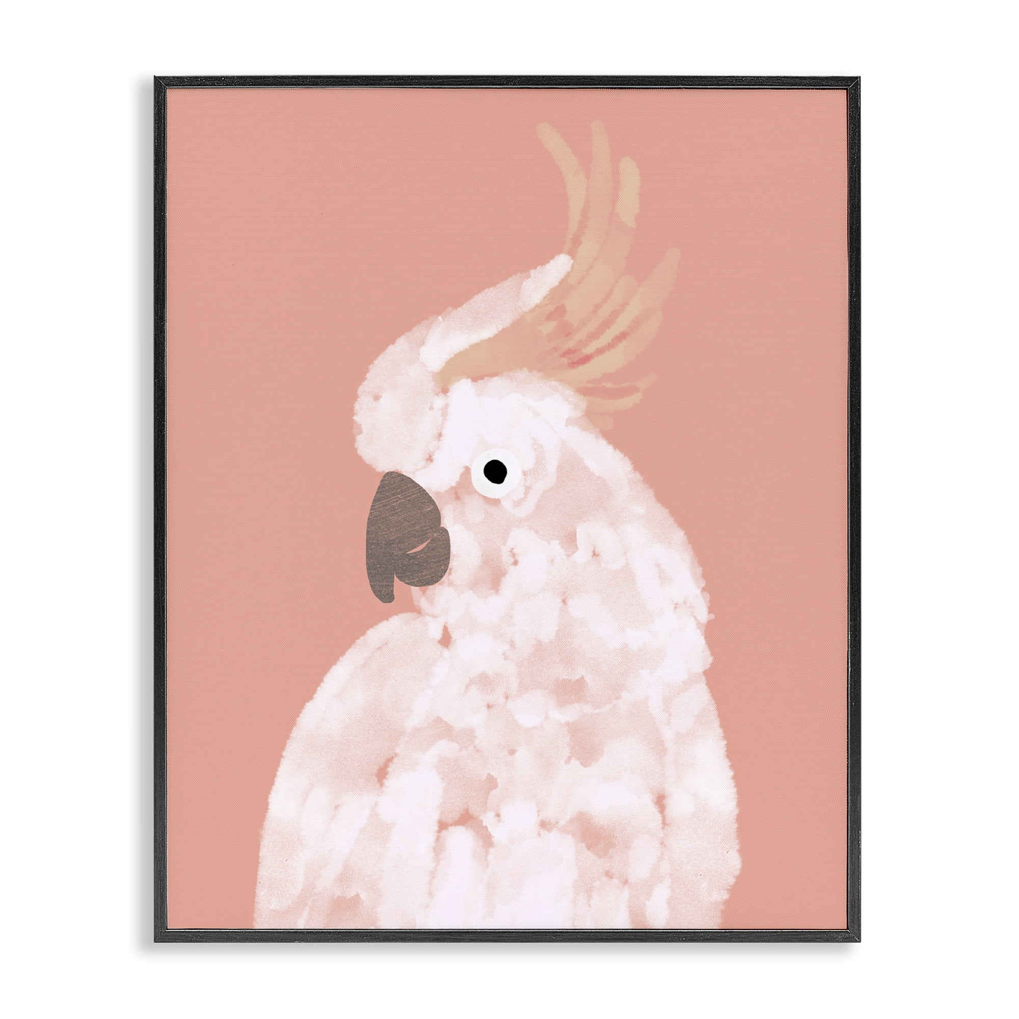 Stupell Industries Cockatiel on Pink Animals & Insects Painting Black Framed Art Print Wall Art, 16 x 20