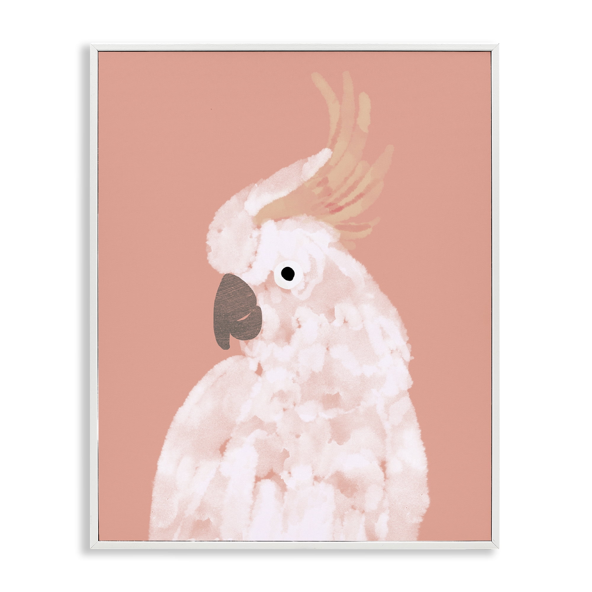 Stupell Industries Cockatiel on Pink Animals & Insects Painting White Framed Art Print Wall Art, 16 x 20