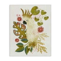 Stupell Industries Cockatoo & Tropical Leaves Animals & Insects Painting Gallery Wrapped Canvas Art Print Wall Art, 16 x 20