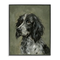 Stupell Industries Cocker Spaniel Portrait Animals & Insects Painting Black Framed Art Print Wall Art, 11 x 14