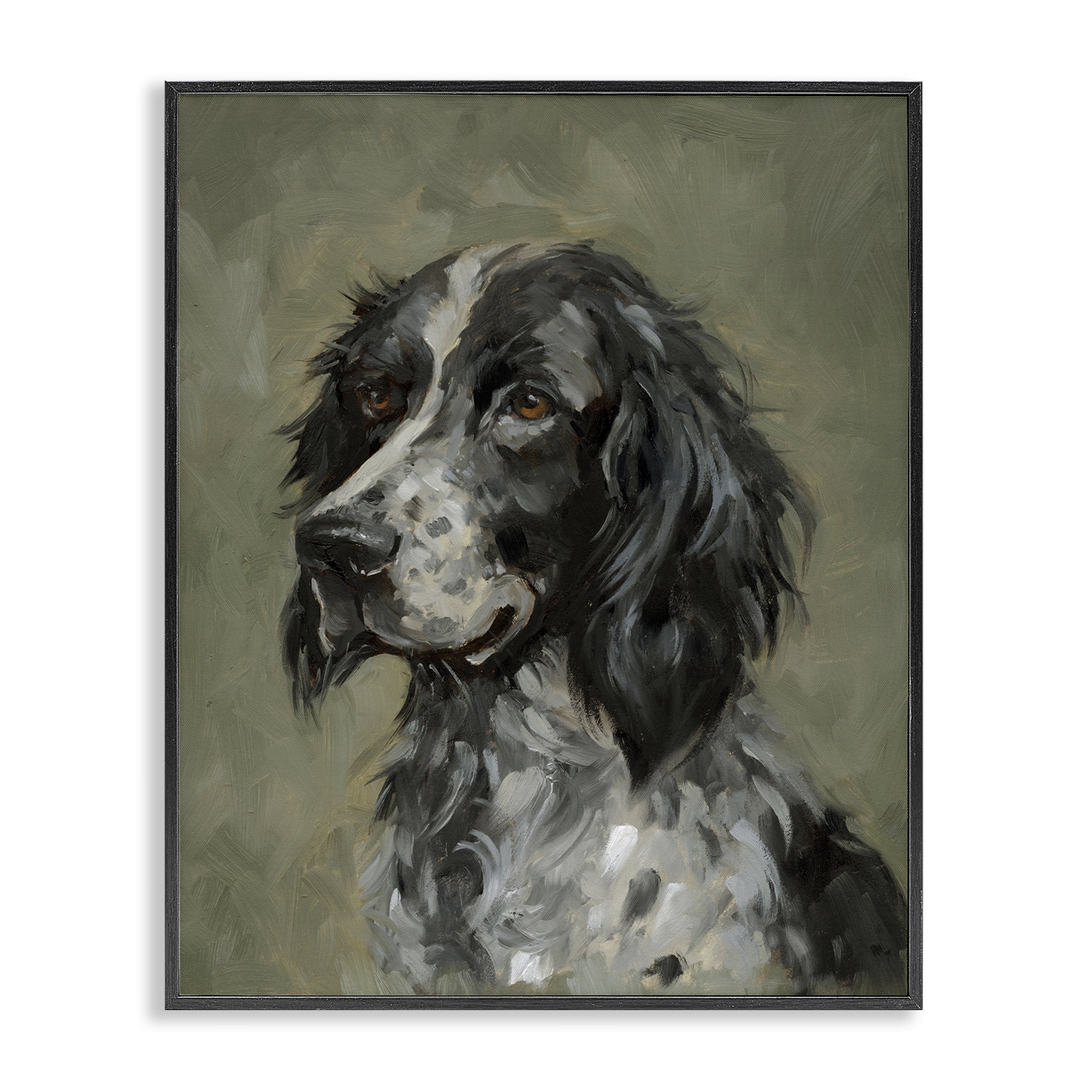 Stupell Industries Cocker Spaniel Portrait Animals & Insects Painting Black Framed Art Print Wall Art, 24 x 30
