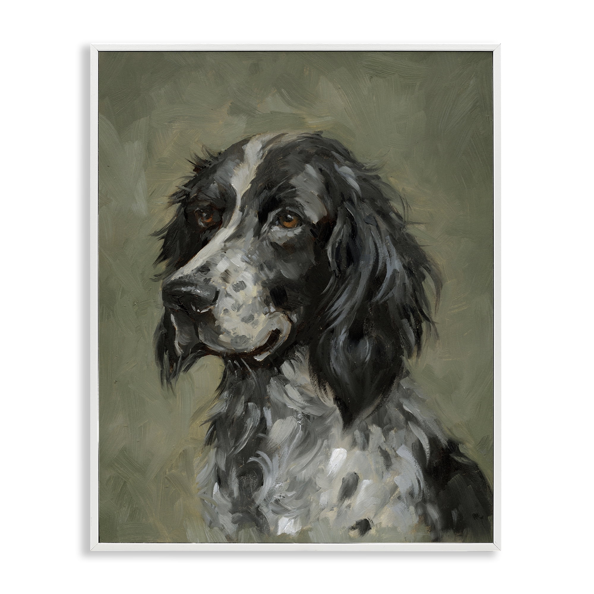 Stupell Industries Cocker Spaniel Portrait Animals & Insects Painting White Framed Art Print Wall Art, 24 x 30