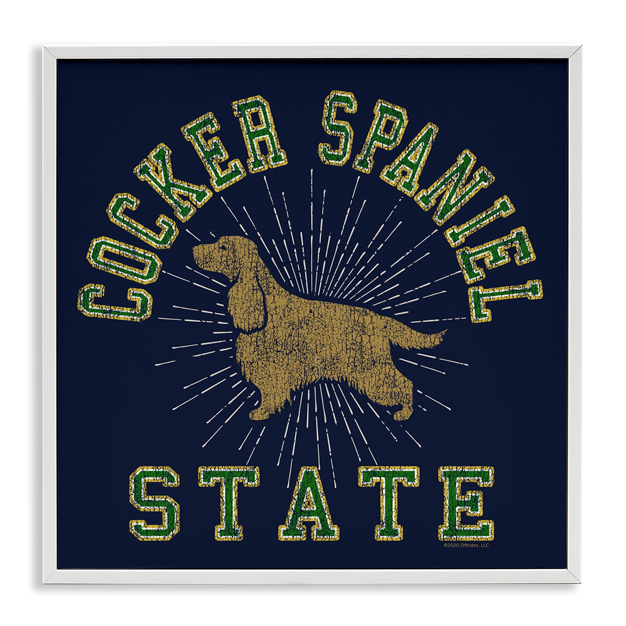 Stupell Industries Cocker Spaniel State Novelty & Humor Painting White ...