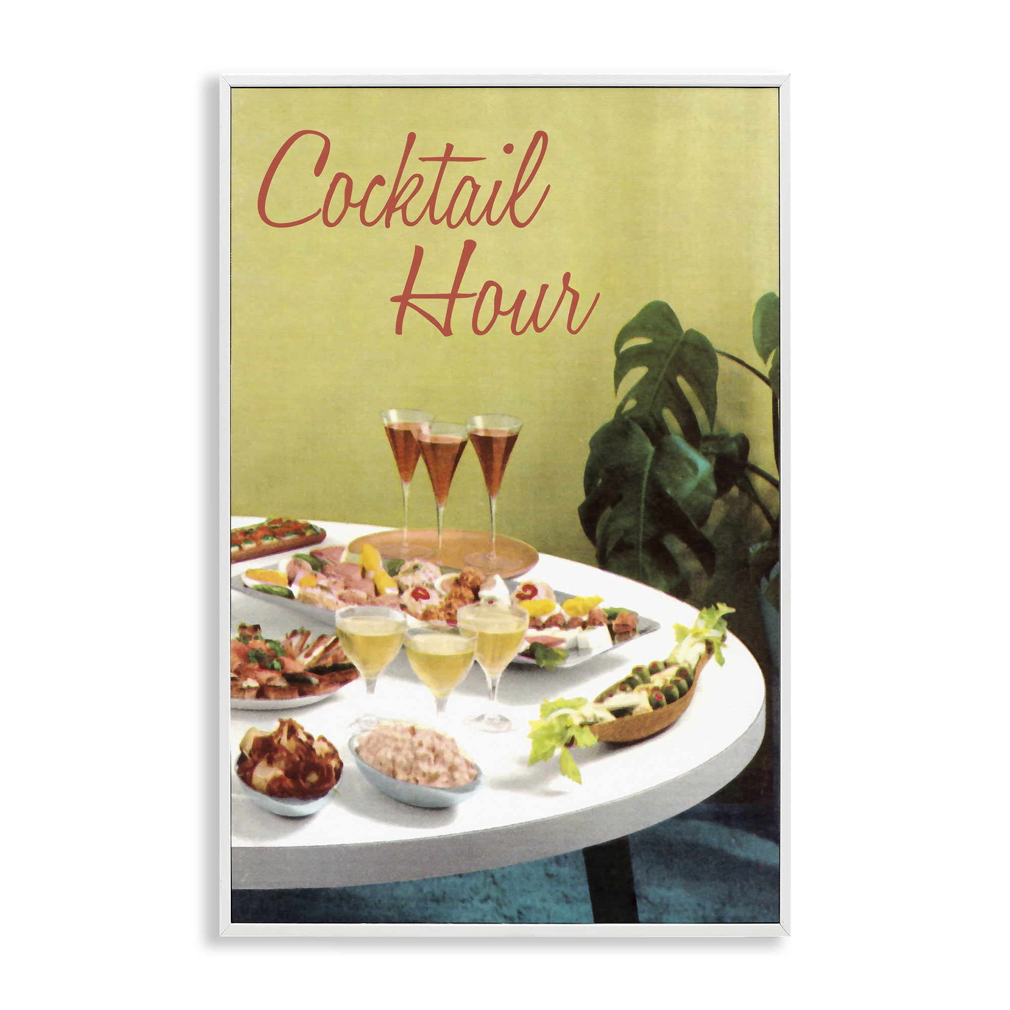 Stupell Industries Cocktail Hour Table Spread White Framed Giclee Art, design by Tim Wright