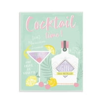 Stupell Industries Cocktail Time with Recipe Food & Beverage Painting Unframed Art Print Wall Art, 11 x 14