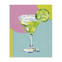 Stupell Industries Cocktail with Lime Slice Food & Beverage Painting Wrapped Canvas Art Print Wall Art, 16 x 20