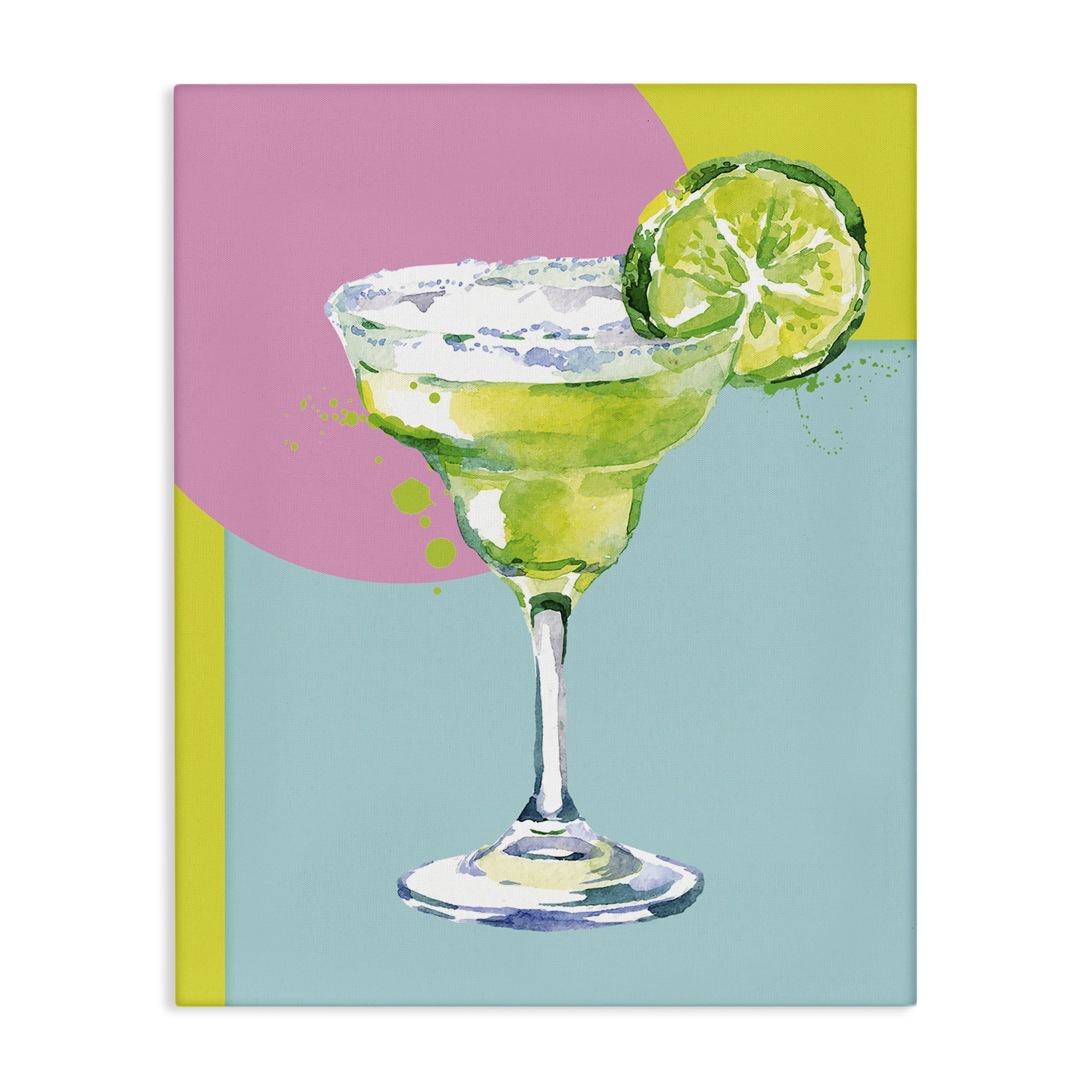 Stupell Industries Cocktail with Lime Slice Food & Beverage Painting Wrapped Canvas Art Print Wall Art, 36 x 48