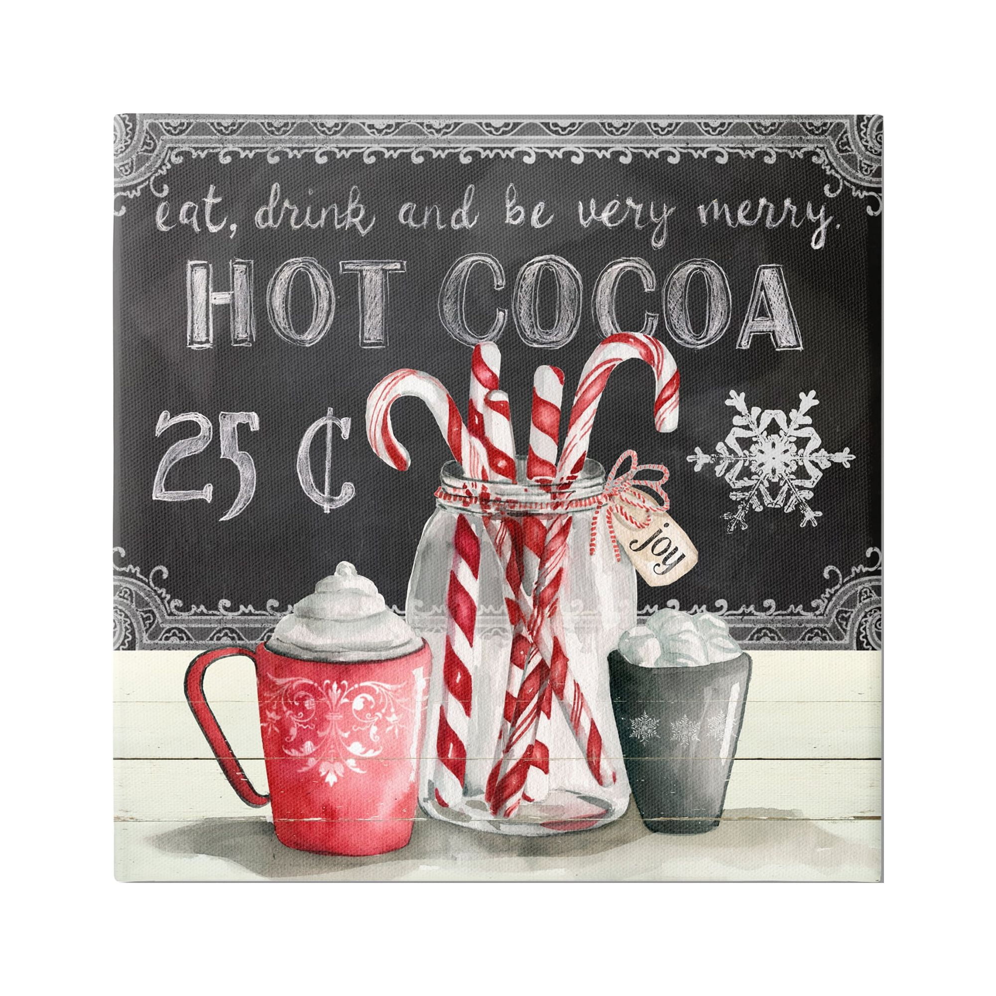 Stupell Industries Cocoa & Candy Canes Holiday Painting Gallery Wrapped Canvas Print Wall Art, 24 x 24