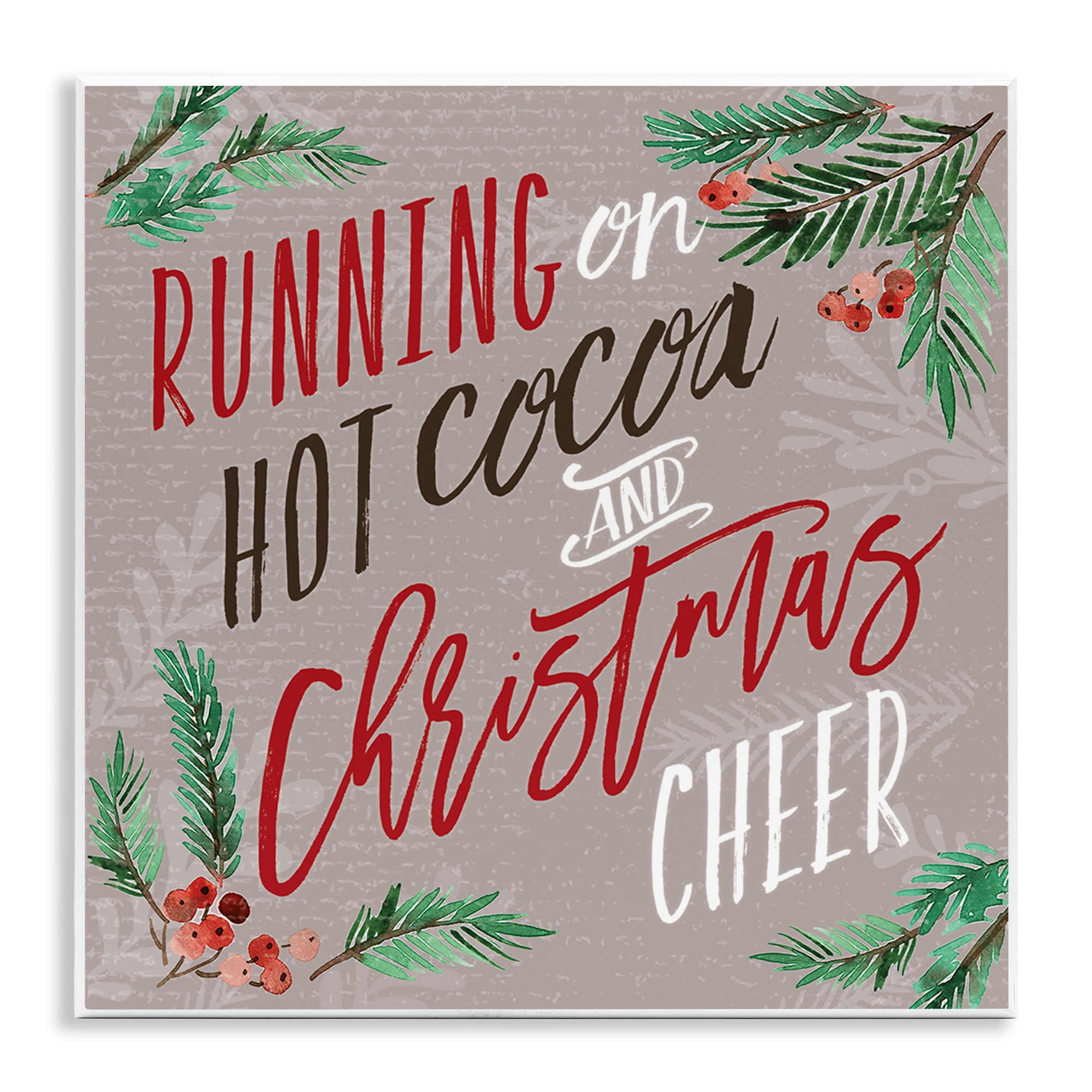 Stupell Industries Cocoa & Christmas Cheer Holiday Painting Unframed Art Prints Wall Art, 12 x 12
