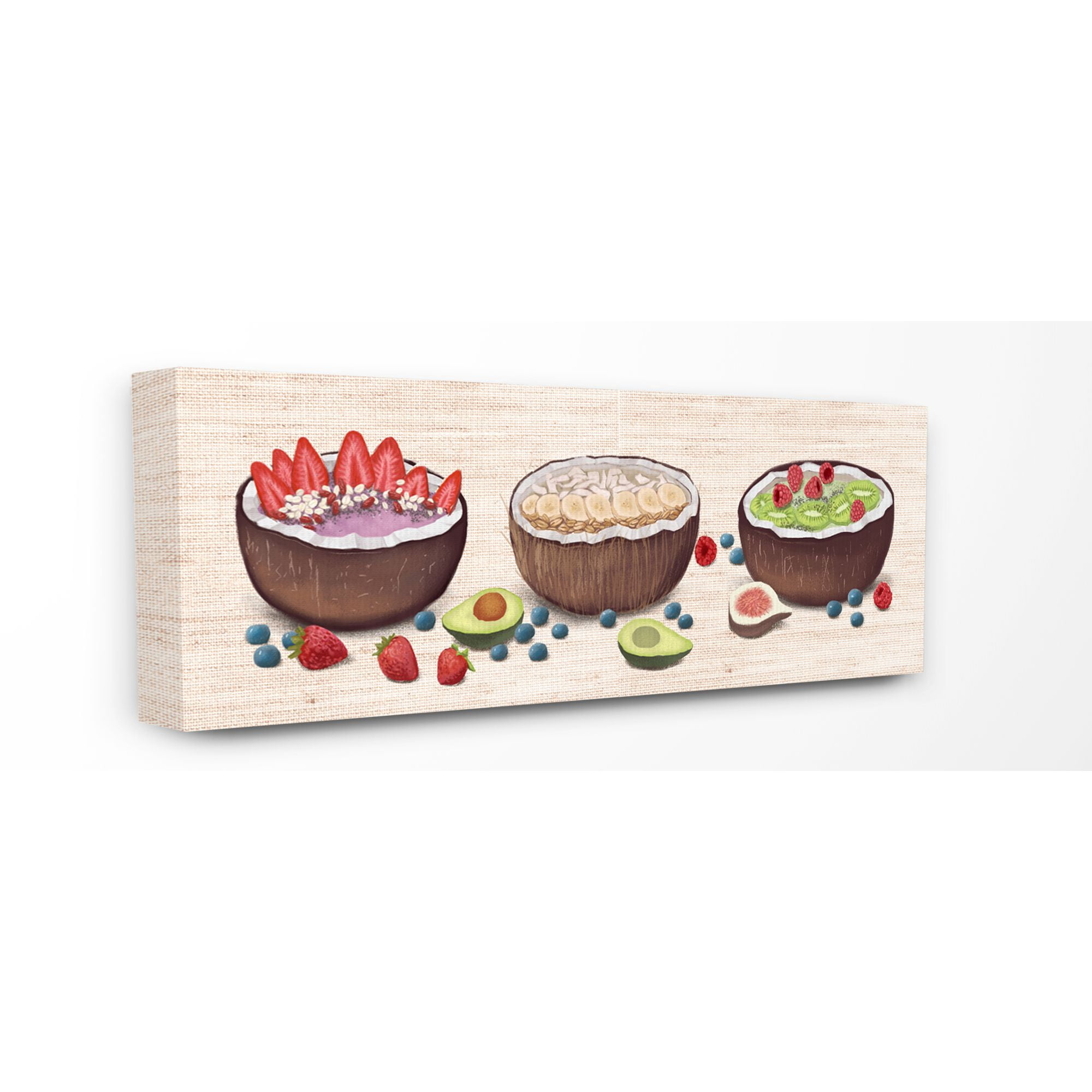 Stupell Industries Coconut Fruit Snack Food Painting Canvas Wall Art by Ziwei Li