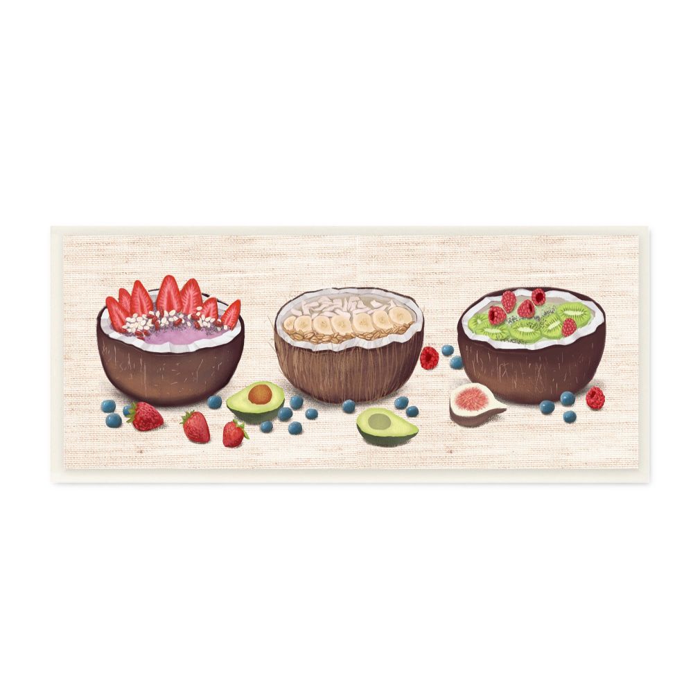 Stupell Industries Coconut Fruit Snack Food Painting Wall Plaque by Ziwei Li