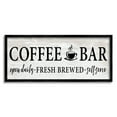 thumbnail image 1 of Stupell Industries Coffee Bar Cafe Sign Rustic Pattern Kitchen Graphic Art Black Framed Art Print Wall Art, Design by Lettered and Lined, 1 of 8