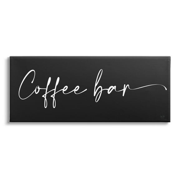 Stupell Industries Coffee Bar Classy Script Text Black Background Sign Graphic Art Gallery Wrapped Canvas Print Wall Art, Design by Lux + Me Designs