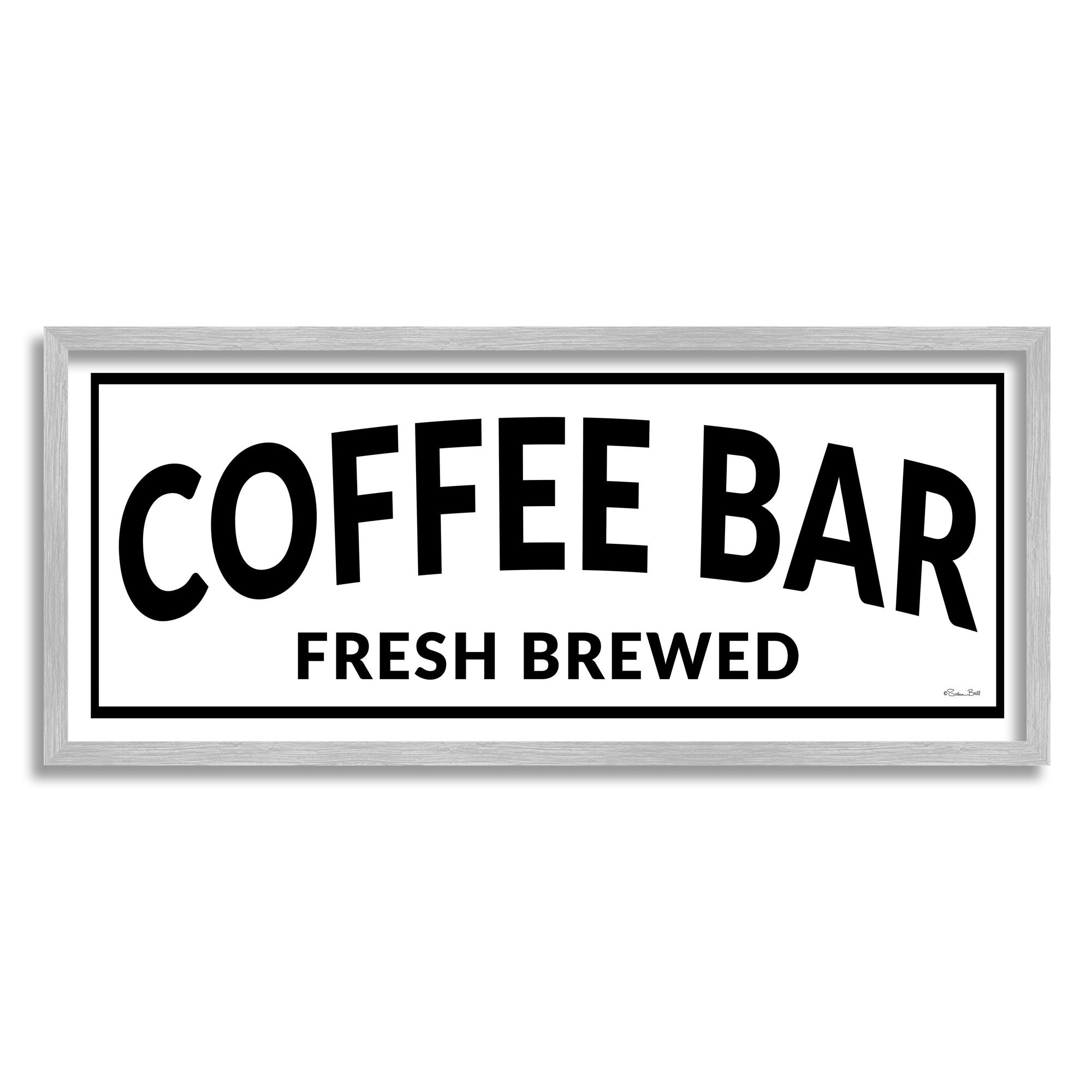 Stupell Industries Coffee Bar Typography Minimal Style Cafe Sign , 24 x 10, Design by Susan Ball