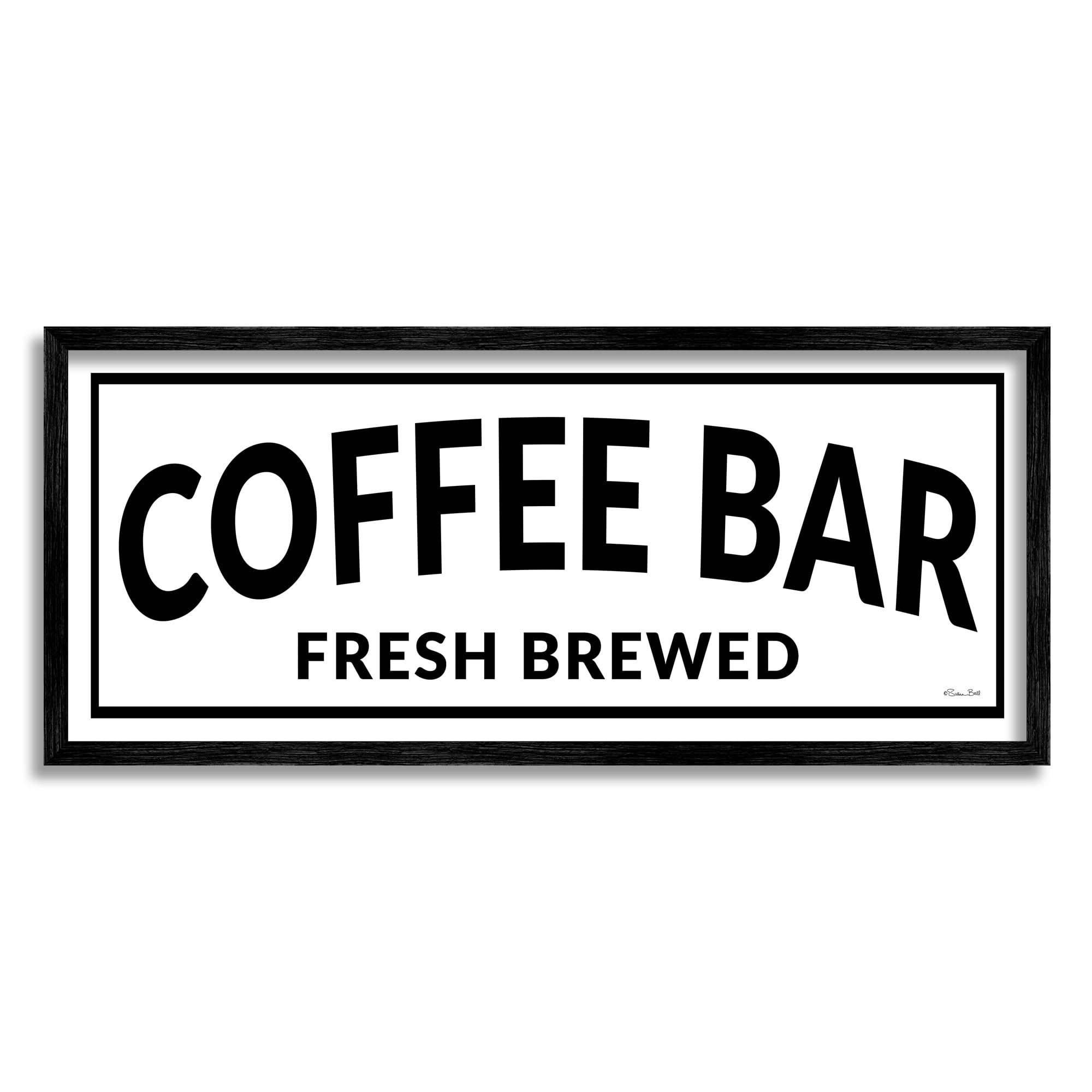 Stupell Industries Coffee Bar Typography Minimal Style Cafe Sign , 30 x 13, Design by Susan Ball
