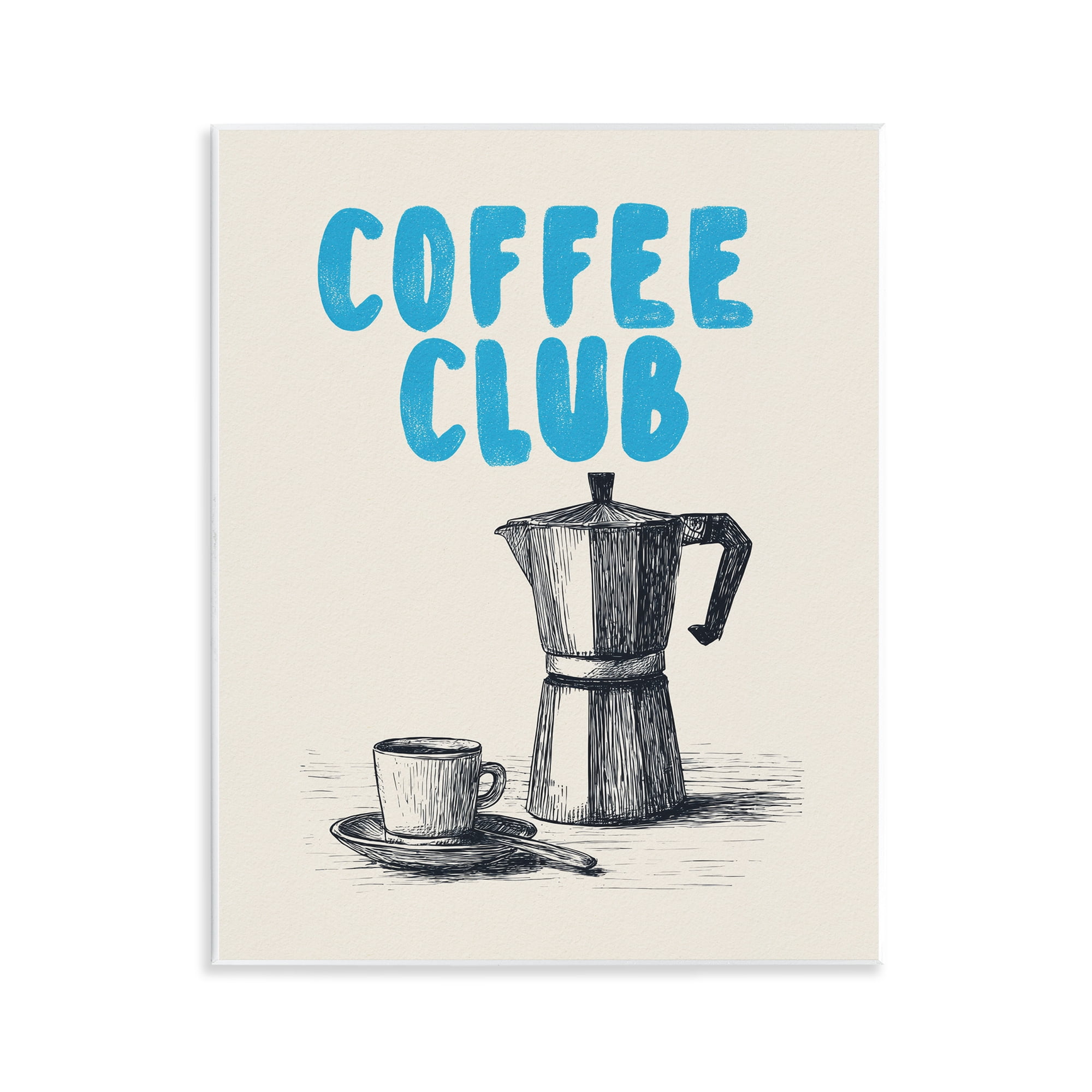 Stupell Industries Coffee Club Retro Drawing Wall Plaque Art, design by Andreas Magnusson