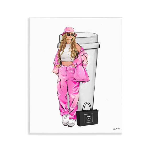 Stupell Industries Coffee Cup Fashionista Food & Beverage Painting Unframed Art Print Wall Art, 11 x 14