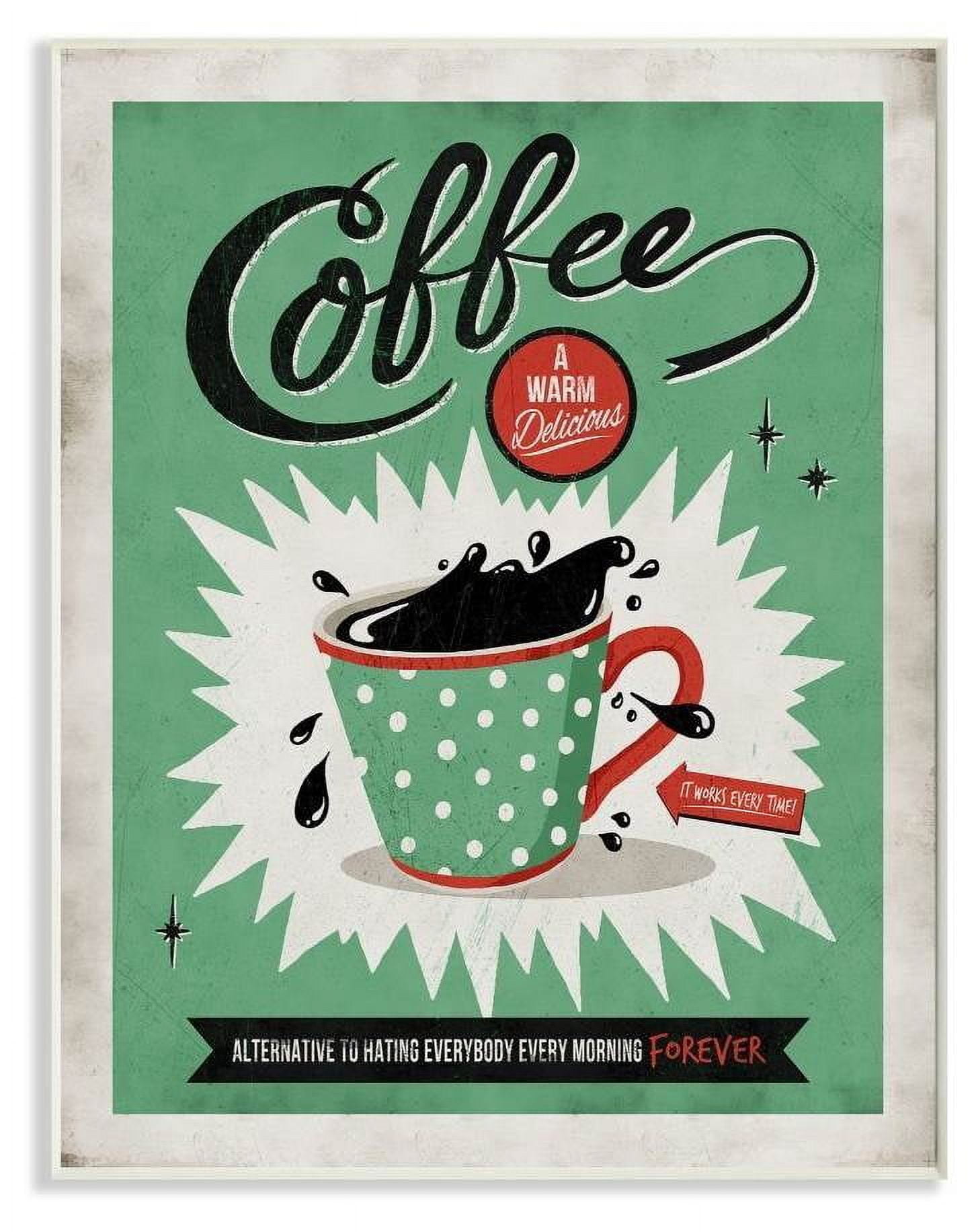 Stupell Industries Coffee Cure Vintage Comic Book Green Red Design Wall Plaque by Ester Kay