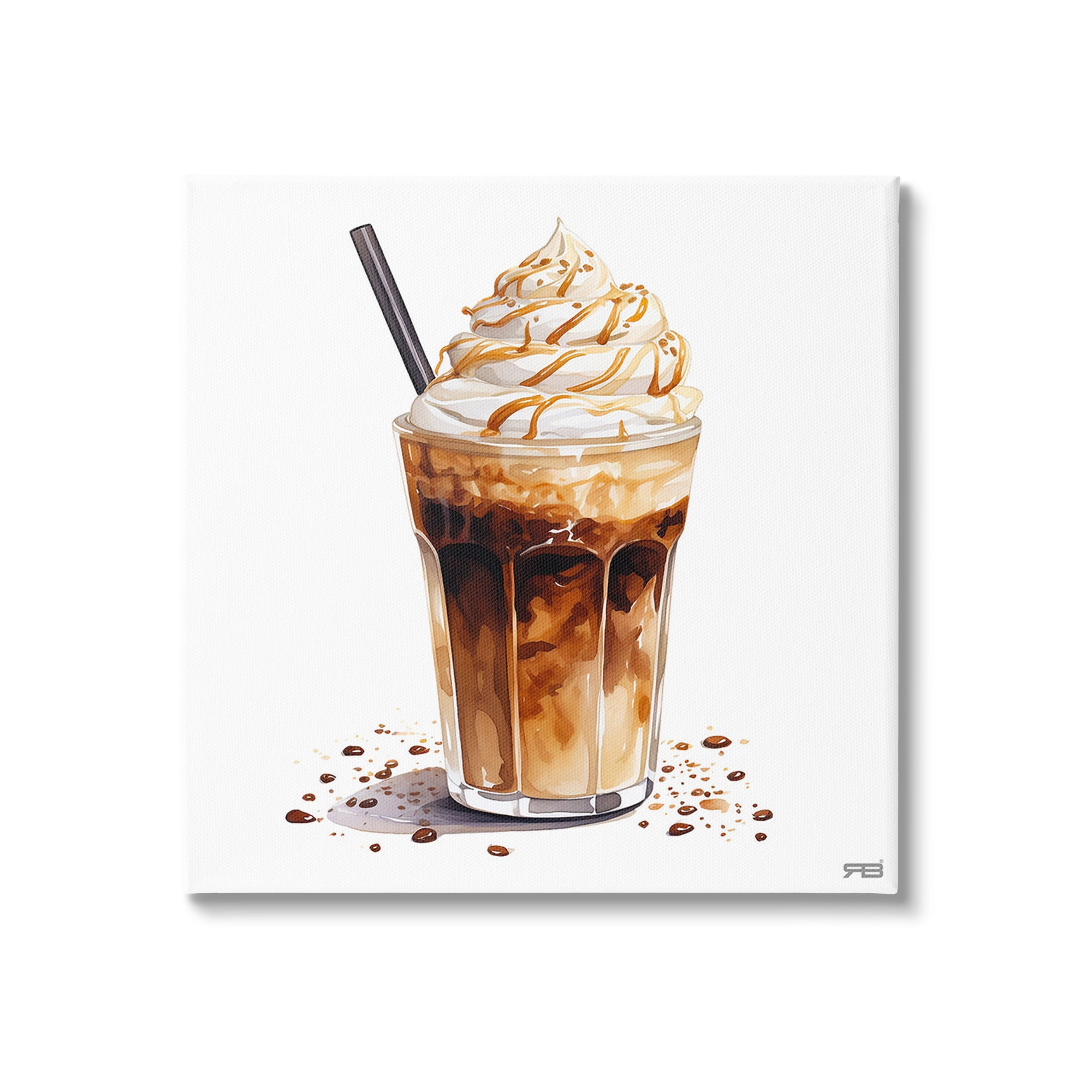 Stupell Industries Coffee Dessert Drink Food & Beverage Painting Gallery Wrapped Canvas Art Print Wall Art, 36 x 36