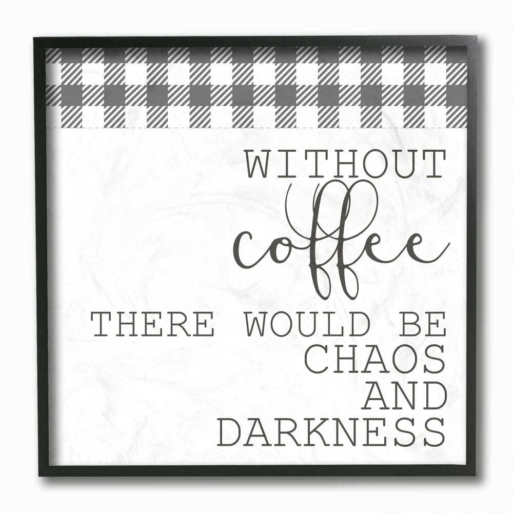 Stupell Industries Coffee Funny Word Kitchen Dining Room Grey Design Framed Giclee Texturized Art by Kimberly Allen