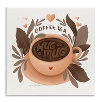Stupell Industries Coffee Is Hug in Mug Food & Beverage Painting Unframed Art Print Wall Art, 12 x 12