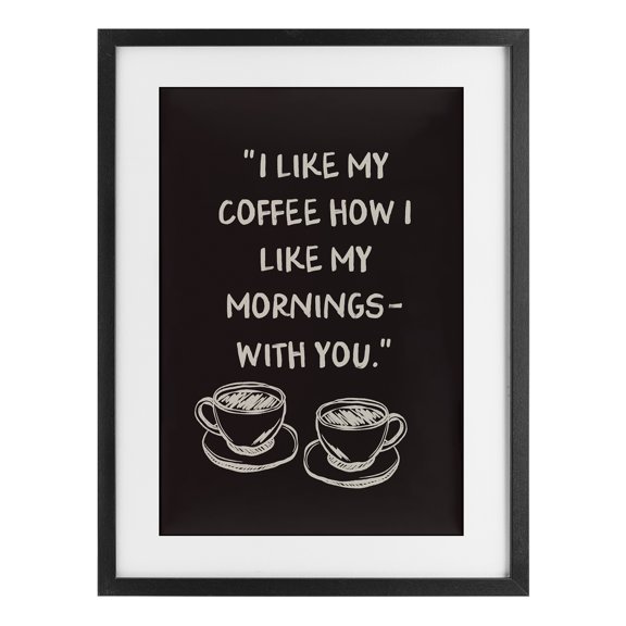 Stupell Industries Coffee Like Morning With You Black Framed Print Under Glass design by JJ Design House LLC, 20 x 14