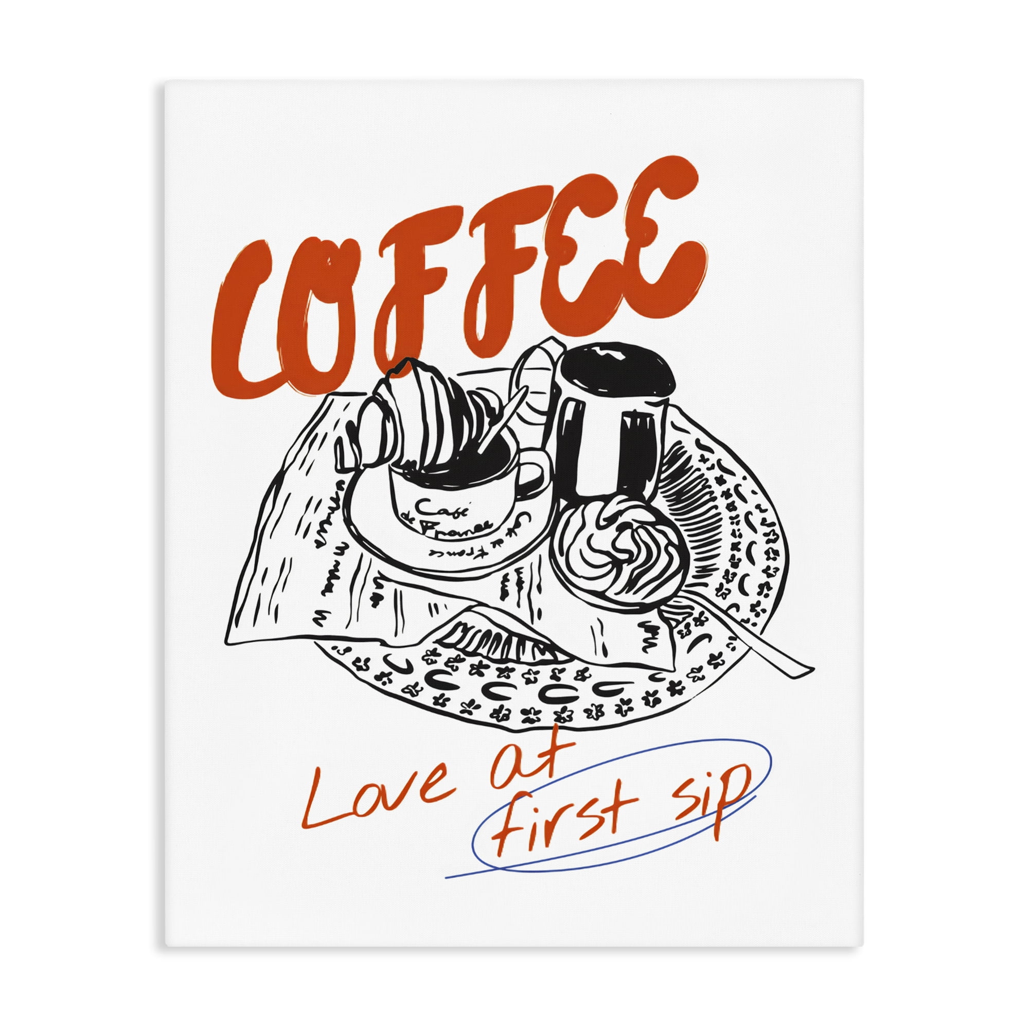 Stupell Industries Coffee Love At First Sip Canvas Wall Art, design by The Prints Vibe