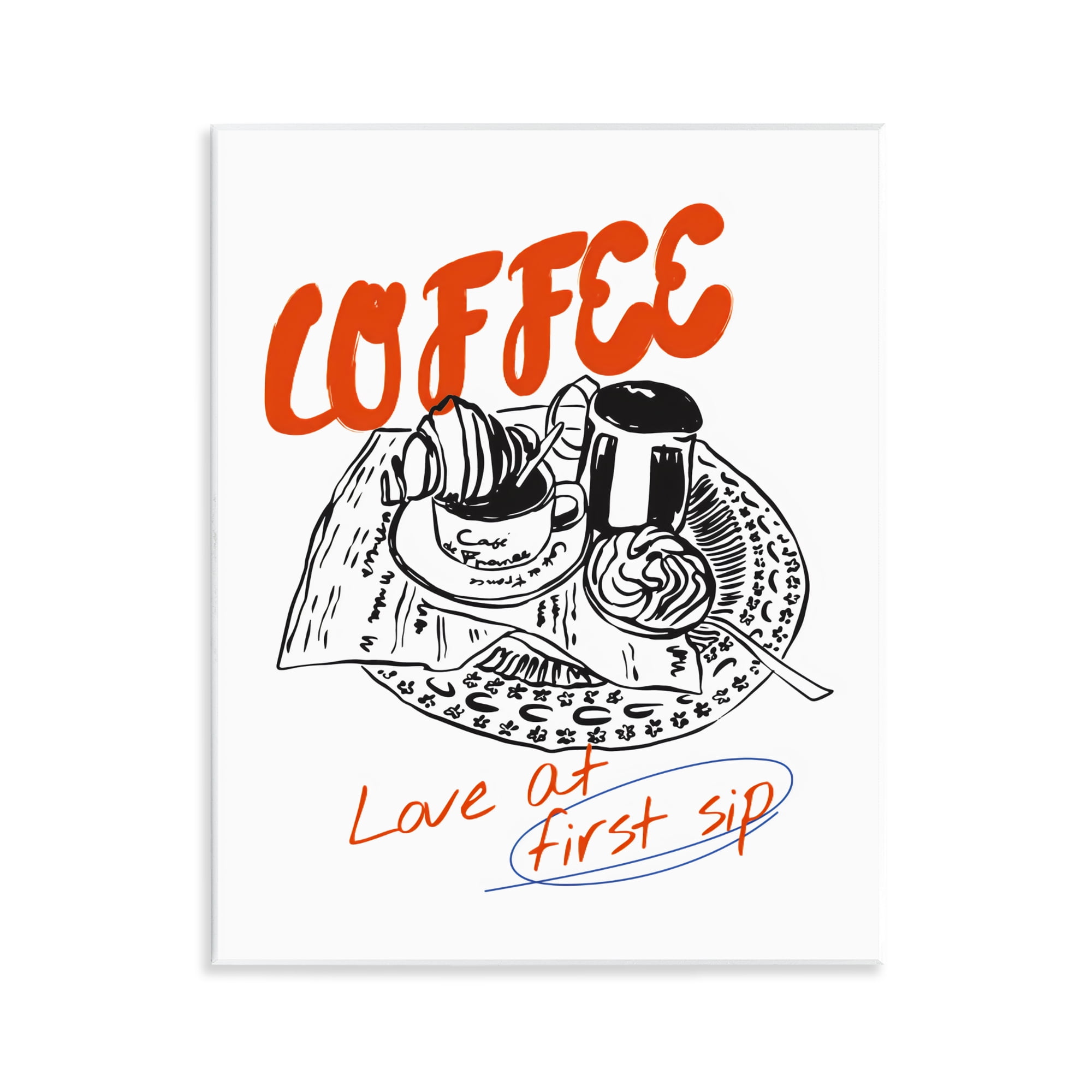 Stupell Industries Coffee Love At First Sip Wall Plaque Art, design by The Prints Vibe