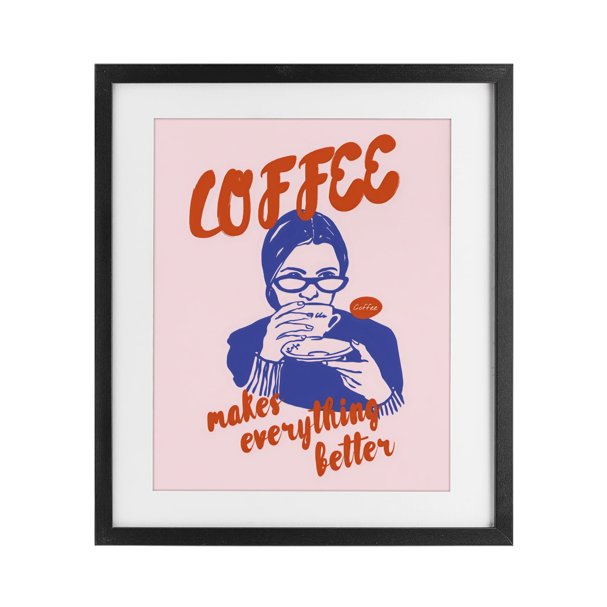 Stupell Industries Coffee Makes Everything Better Black Framed Print Under Glass, design by The Prints Vibe