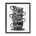 thumbnail image 1 of Stupell Industries Coffee Mugs Stacked & Phrase Food & Beverage Painting Black Floater Framed Canvas Art Print Wall Art, 25 x 31, 1 of 8