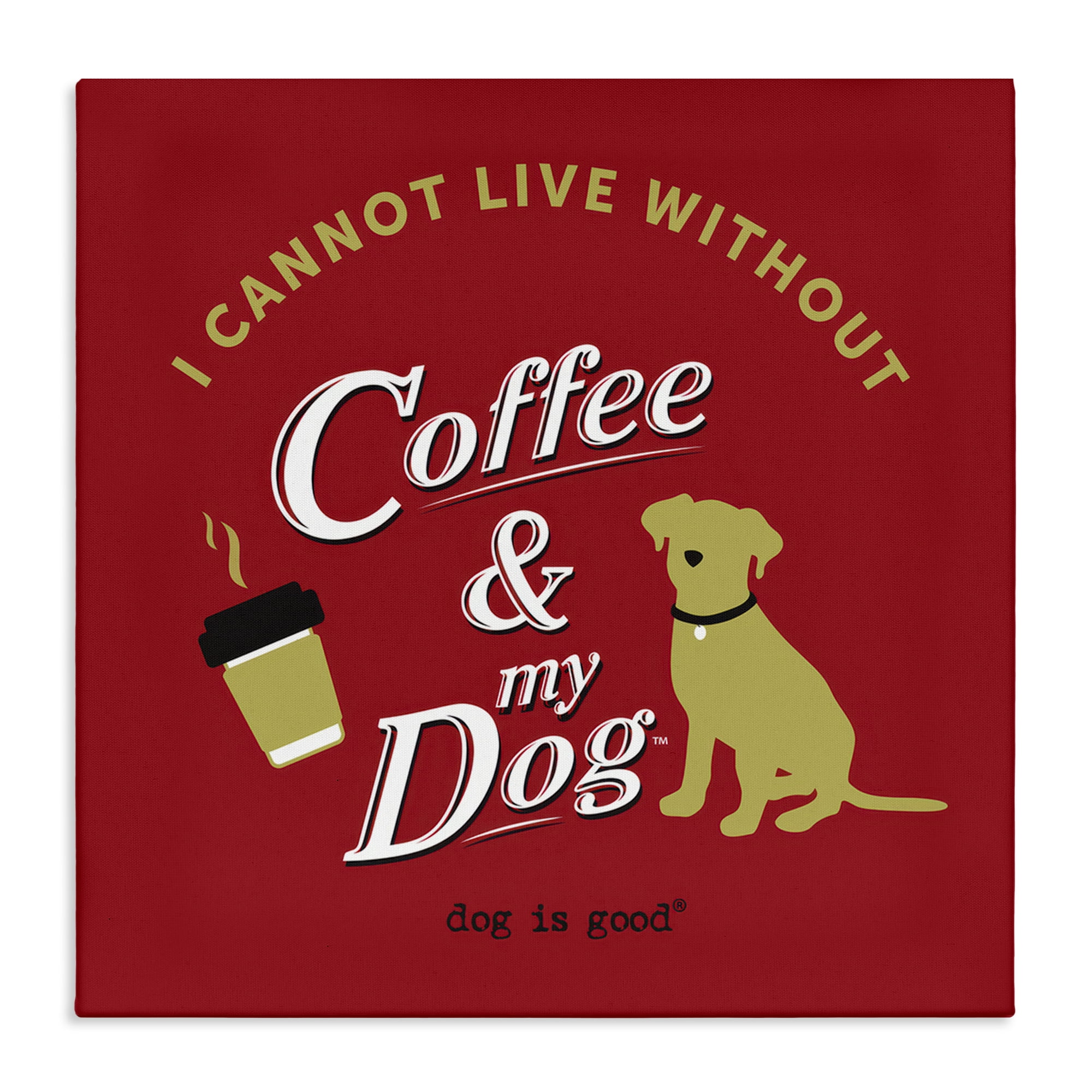 Stupell Industries Coffee & My Dog Animals Painting Wrapped Canvas Art Print Wall Art, 36 x 36
