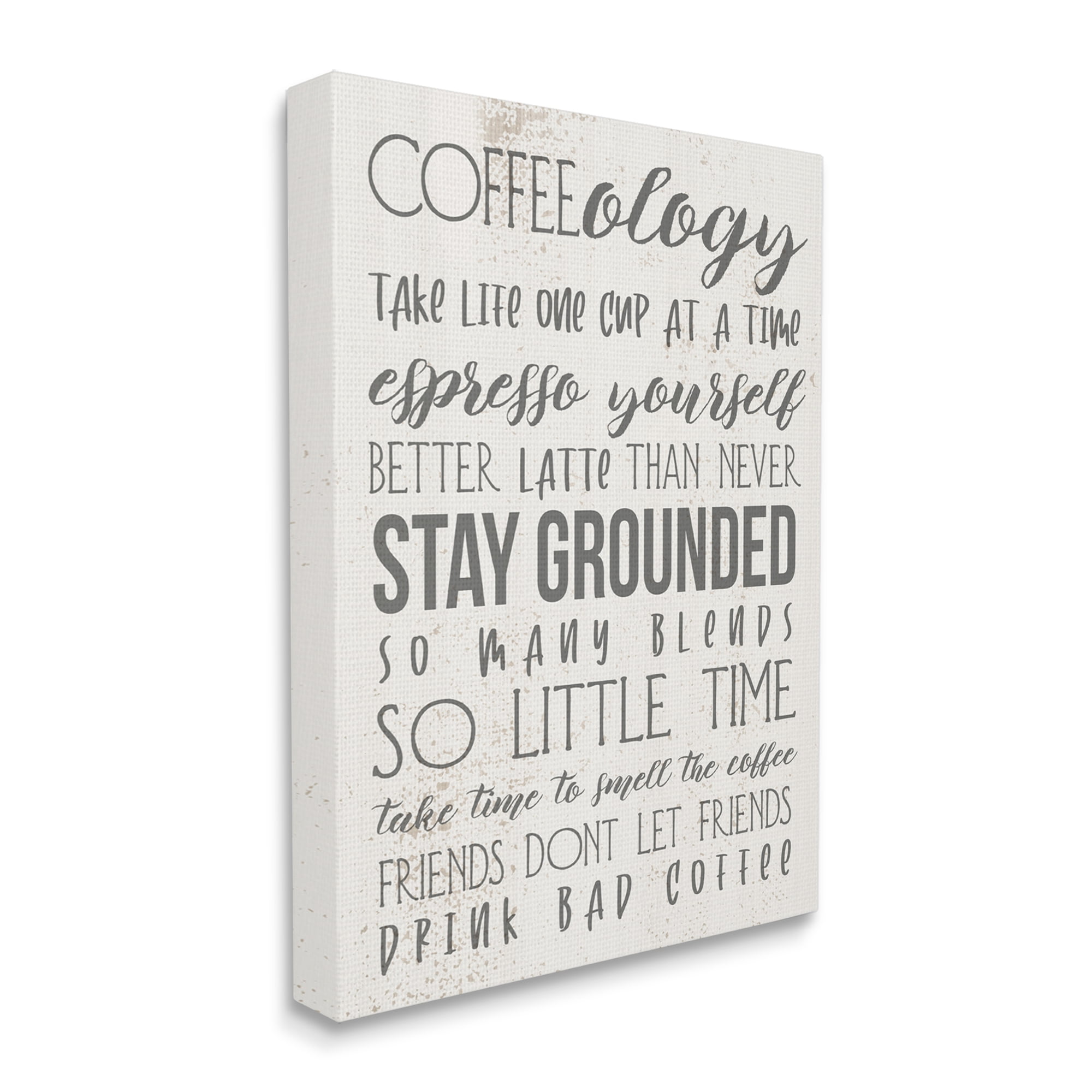 Stupell Industries Coffee-Ology Motivational Life Puns Kitchen Humor Canvas Wall Art by Daphne Polselli