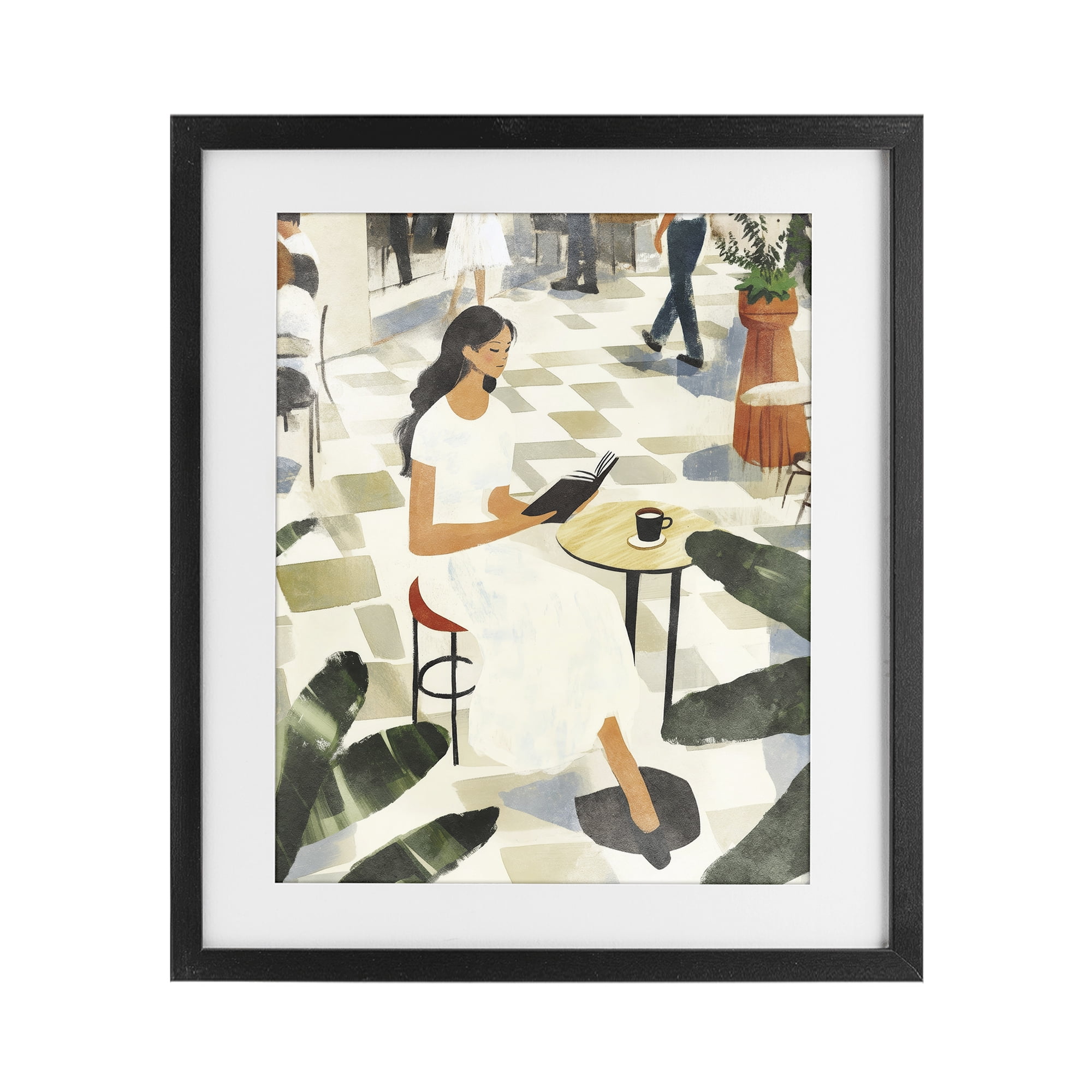 Stupell Industries Coffee & Pages in Cafe Black Framed Print Under Glass, design by Svetlana Aleynikova
