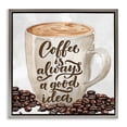thumbnail image 1 of Stupell Industries Coffee Phrase Classic Mug Food & Beverage Painting Gray Floater Framed Canvas Art Print Wall Art, 18 x 18, 1 of 9