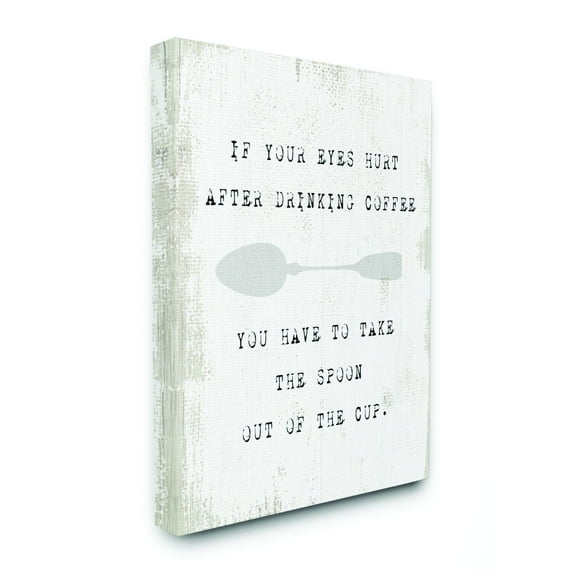 Stupell Industries Coffee Spoon Funny Kitchen Family Home Word Design Canvas Wall Art by Daphne Polselli