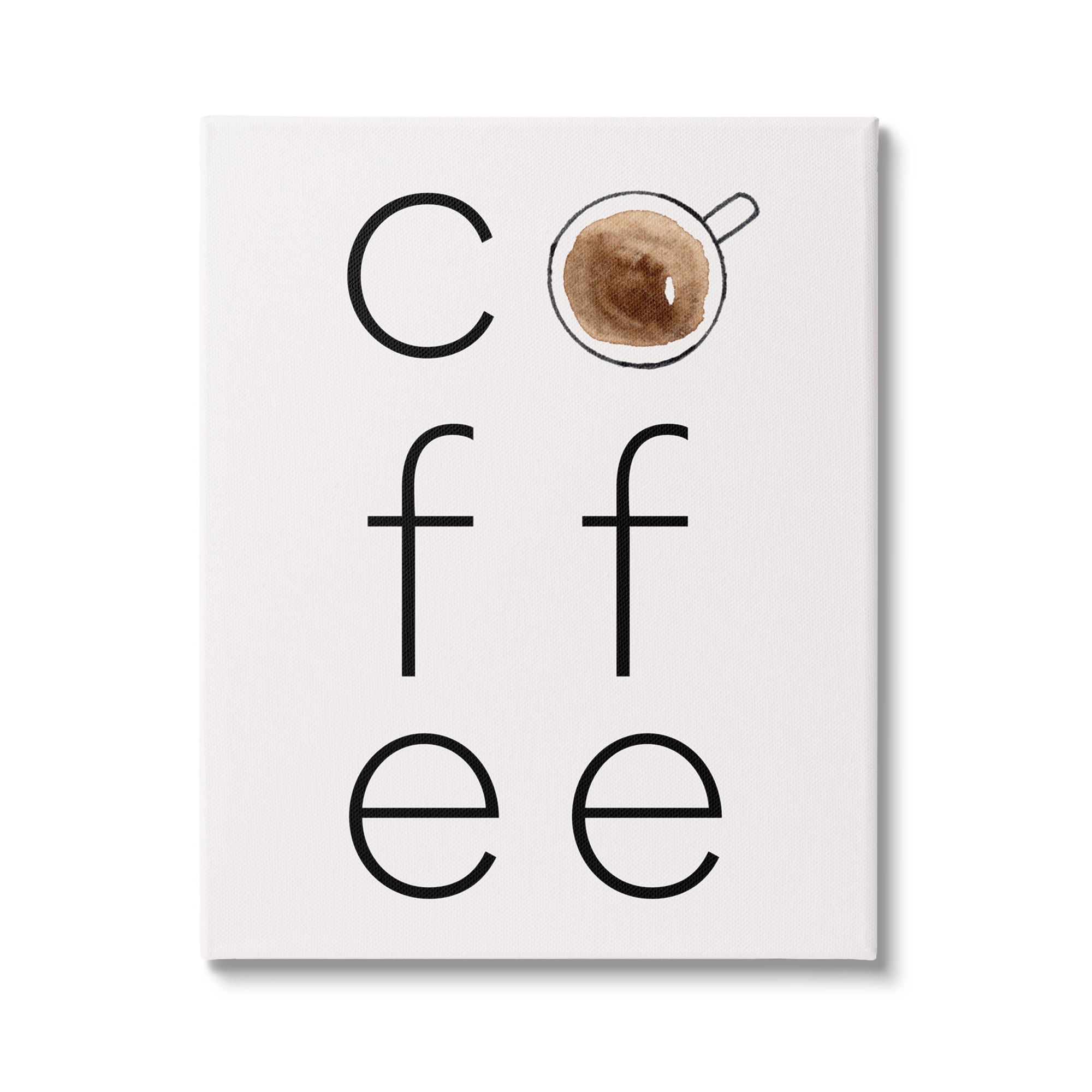 Stupell Industries Coffee Text & Mug Food & Beverage Painting Gallery Wrapped Canvas Art Print Wall Art, 24 x 30