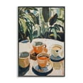 thumbnail image 1 of Stupell Industries Coffee Time Among Plants Food & Beverage Painting Black Framed Art Print Wall Art, 12 x 18, 1 of 2