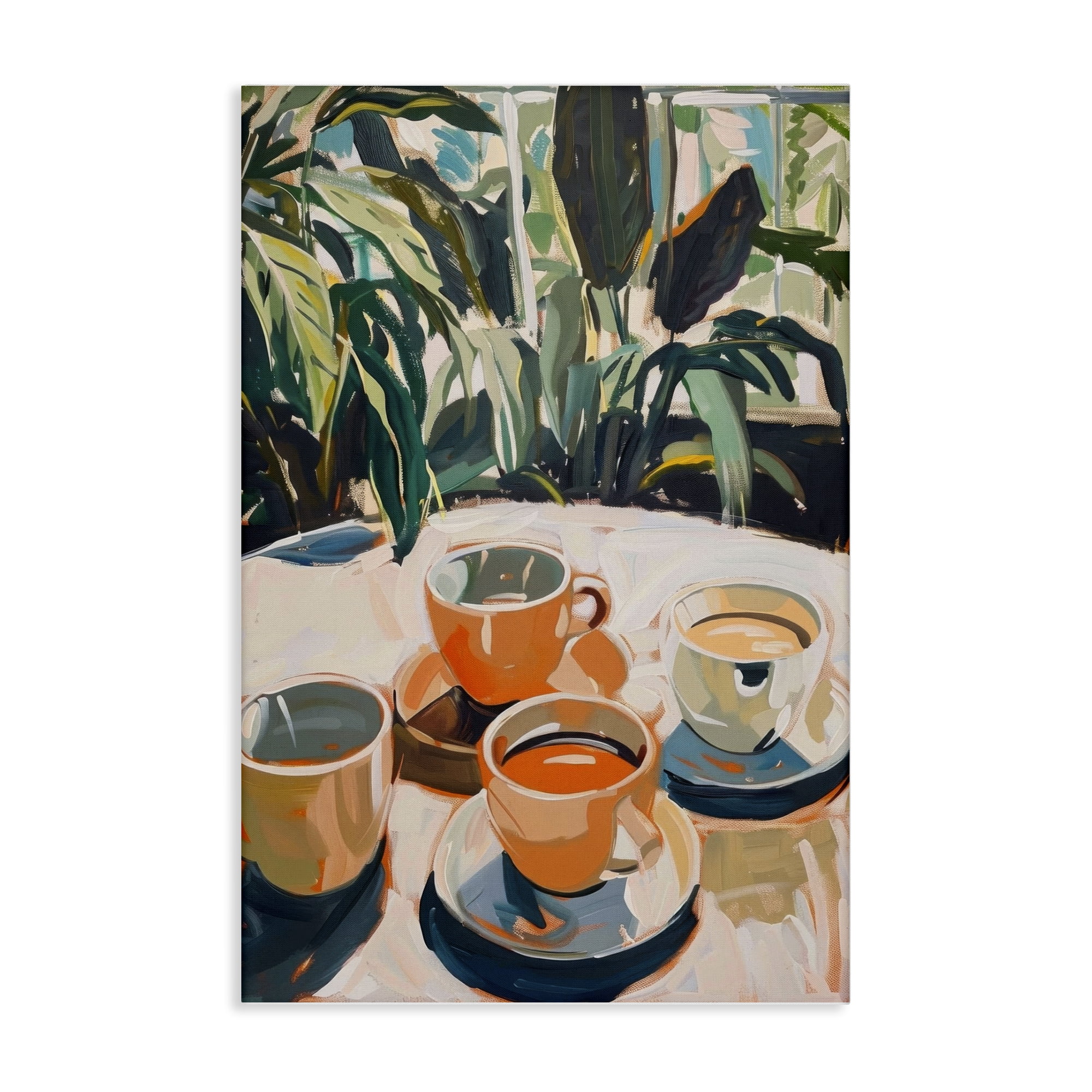 Stupell Industries Coffee Time Among Plants Food & Beverage Painting Wrapped Canvas Art Print Wall Art, 20 x 30
