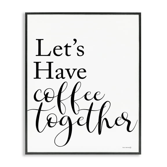 Stupell Industries Coffee Together Phrase Text & Numbers Painting Black Framed Art Print Wall Art, 11 x 14