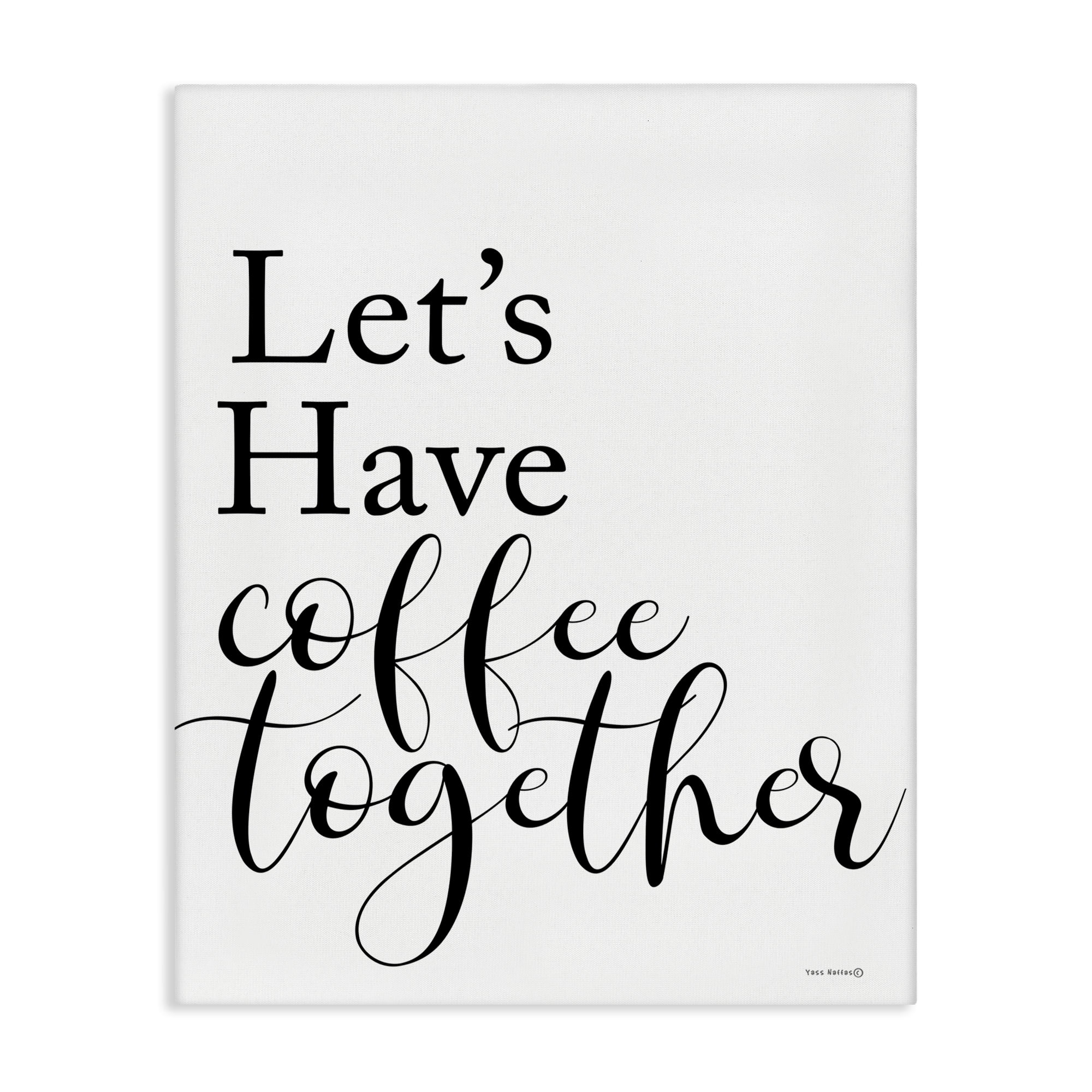 Stupell Industries Coffee Together Phrase Text & Numbers Painting Wrapped Canvas Art Print Wall Art, 36 x 48