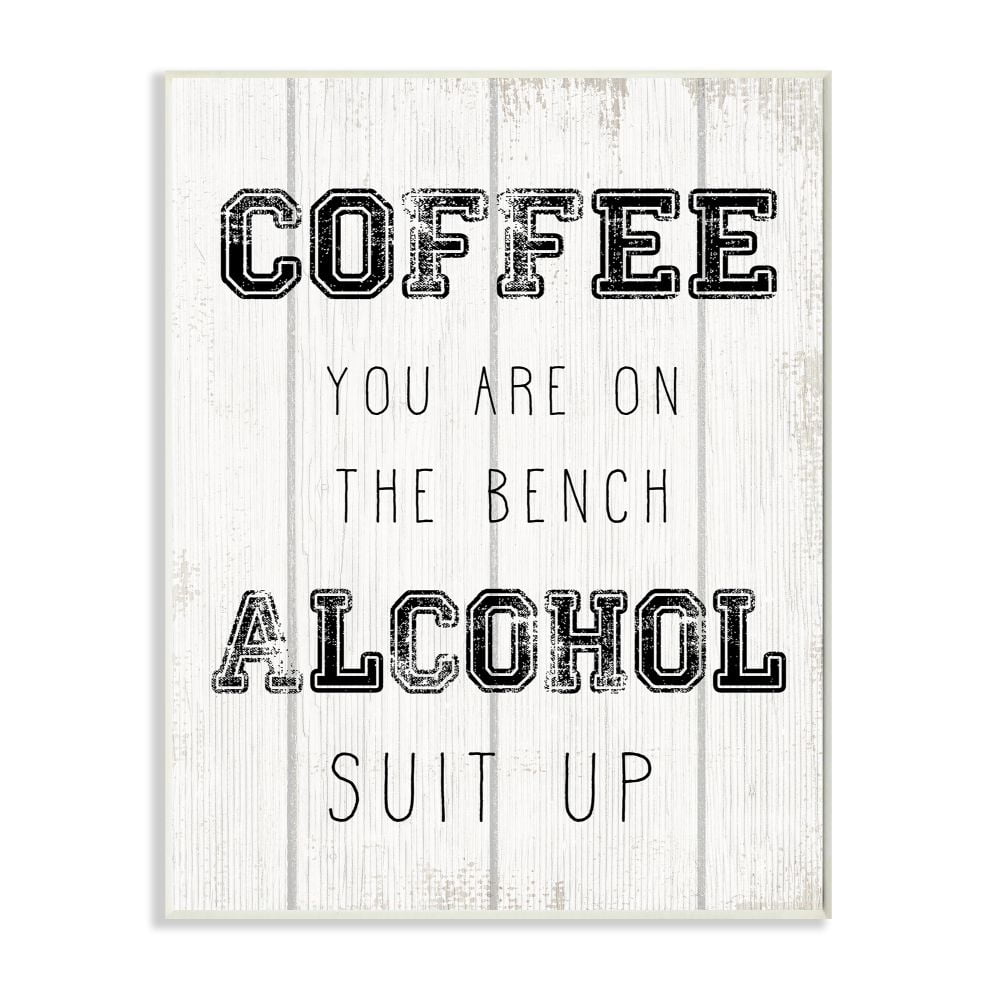 Stupell Industries Coffee and Alcohol Sports Reference Morning Humor Graphic Art Unframed Art Print Wall Art, 10x15, by Daphne Polselli