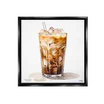 Stupell Industries Coffee with Swirled Milk Food & Beverage Painting Black Floater Framed Canvas Art Print Wall Art, 18 x 18