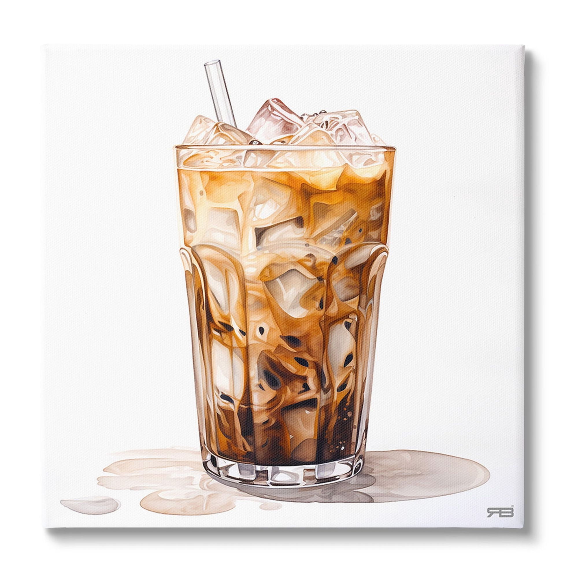 Stupell Industries Coffee with Swirled Milk Food & Beverage Painting Gallery Wrapped Canvas Art Print Wall Art, 24 x 24