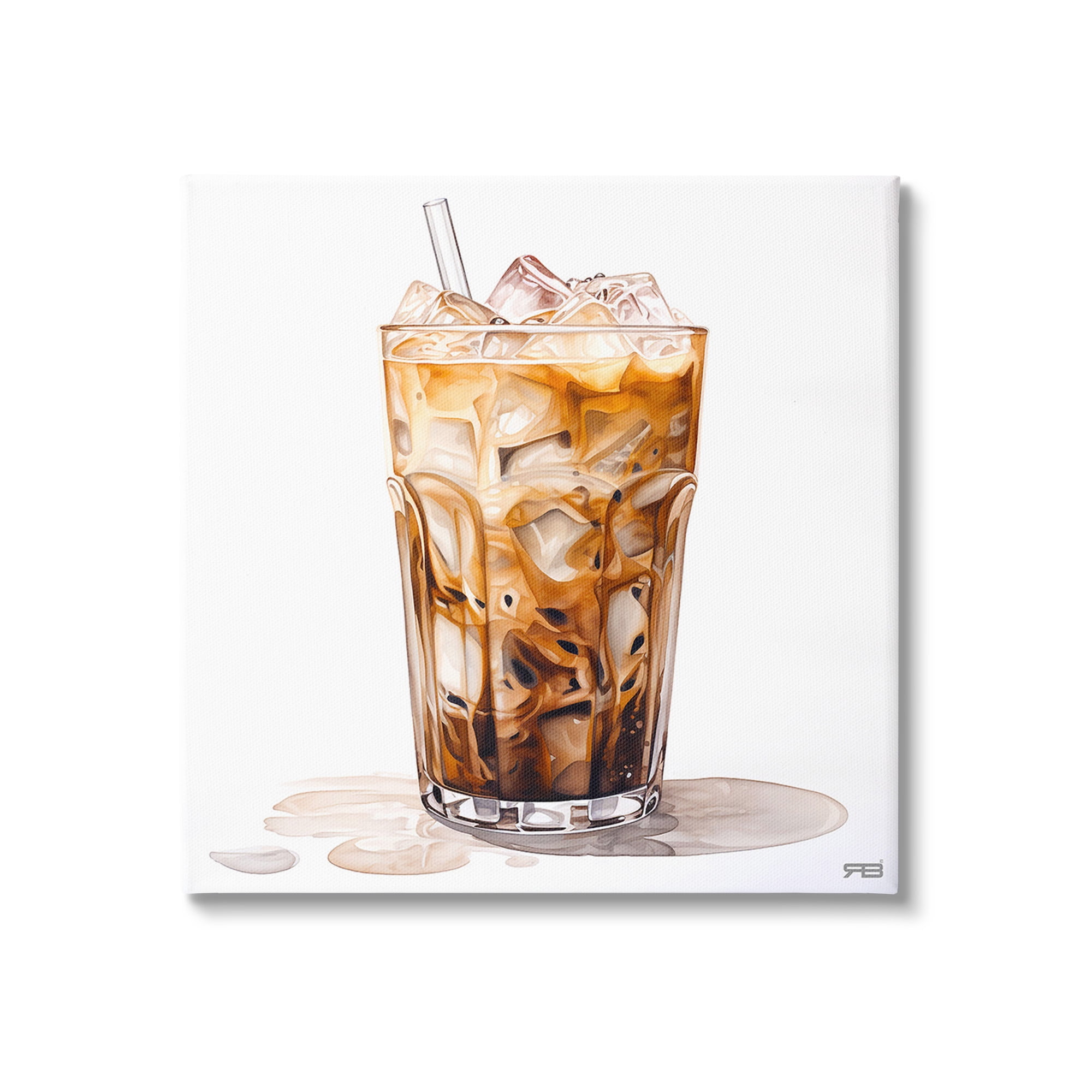 Stupell Industries Coffee with Swirled Milk Food & Beverage Painting Gallery Wrapped Canvas Art Print Wall Art, 36 x 36