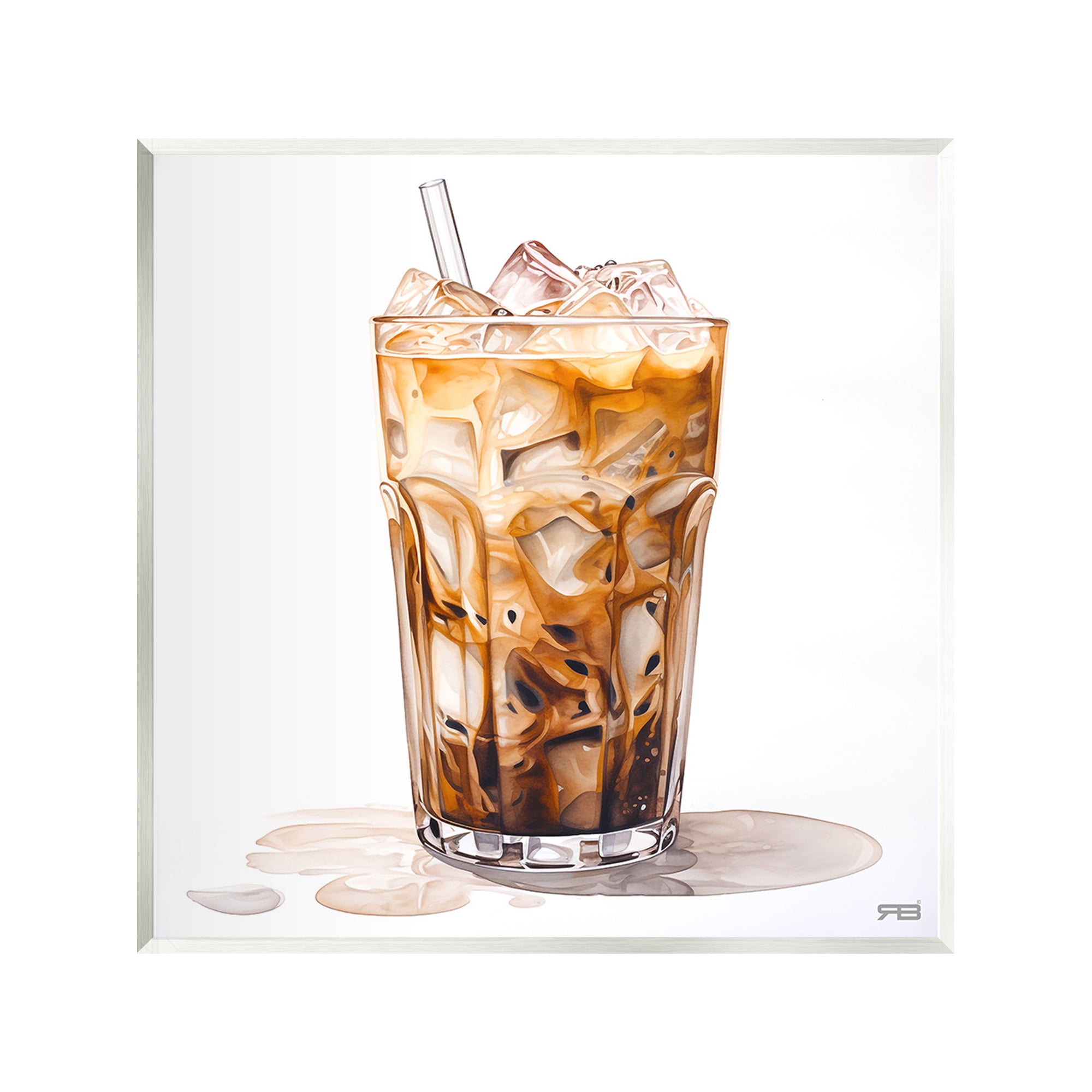 Stupell Industries Coffee with Swirled Milk Food & Beverage Painting Unframed Art Print Wall Art, 12 x 12