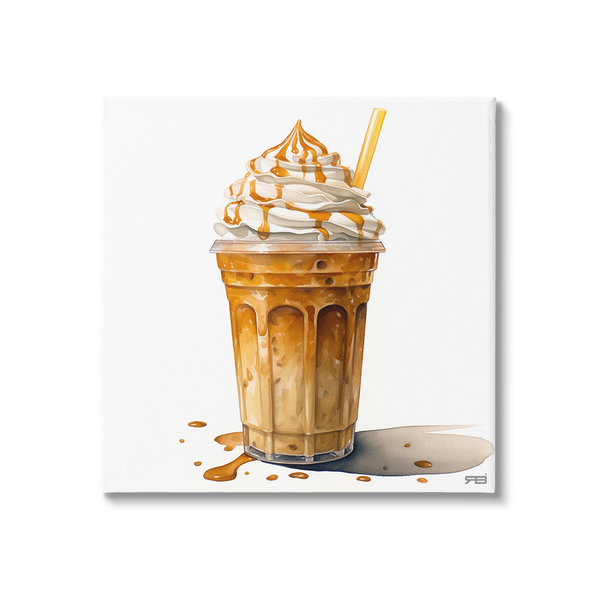 Stupell Industries Coffee with Whipped Cream Food & Beverage Painting Gallery Wrapped Canvas Art Print Wall Art, 30 x 30